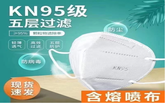 鱼嘴型KN95口罩1包装【一包装】